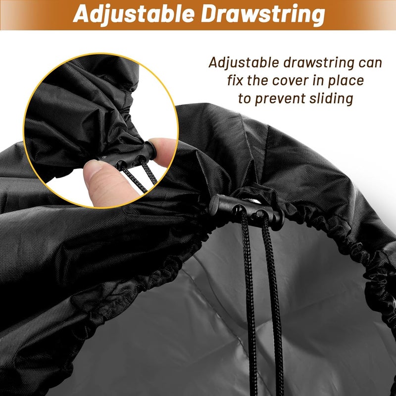 EcoBrisa Garden Fountain Cover, 48"x68" Waterproof Oxford Garden Statue Protective Cover, Outdoor Statue Protecter with Drawstring for Winter Bird Bath & Outdoor 2-3 Tier Fountains, Black - Image 4